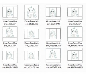 Stickdatei - ITH Kissen Sweet Unicorn